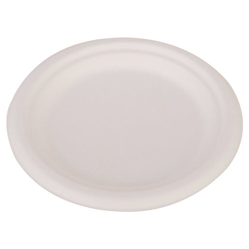 ChampWare Heavyweight Bagasse Dinnerware, Plate, 6", White, 1,000/Carton-(SCH18110)