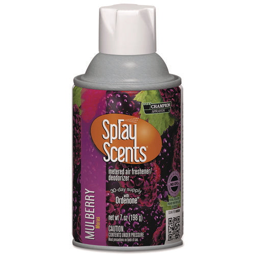Champion Sprayon SPRAYScents Metered Air Freshener Refill, Mulberry, 7 oz Aerosol Spray, 12/Carton-(CHP5169)