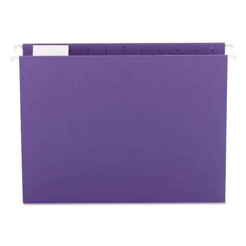 Colored Hanging File Folders with 1/5 Cut Tabs, Letter Size, 1/5-Cut Tabs, Purple, 25/Box-(SMD64072)