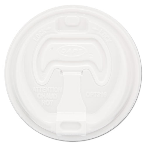 Optima Reclosable Lid, Fits 12 oz to 24 oz Foam Cups, White, 100/Pack-(DCC16RCLPK)