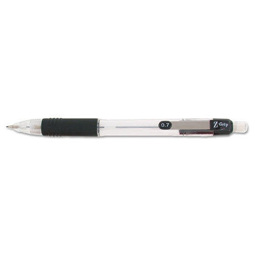 Z-Grip Mechanical Pencil, 0.7 mm, HB (#2.5), Black Lead, Clear/Black Grip Barrel, 24/Pack-(ZEB15241)