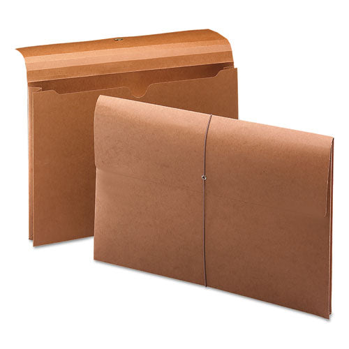 Expanding Wallet with Elastic Cord, 2" Expansion, 1 Section, Elastic Cord Closure, Legal Size, Redrope-(SMD77245)