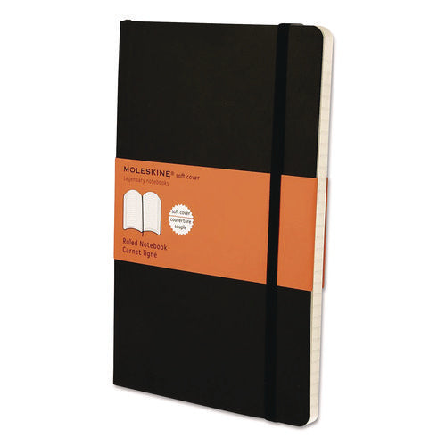 Classic Softcover Notebook, 1-Subject, Narrow Rule, Black Cover, (192) 8.25 x 5 Sheets-(HBGMSL14)