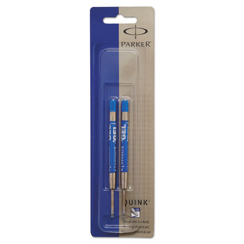 Refill for Parker Retractable Gel Ink Roller Ball Pens, Medium Conical Tip, Blue Ink, 2/Pack-(PAR1950364)