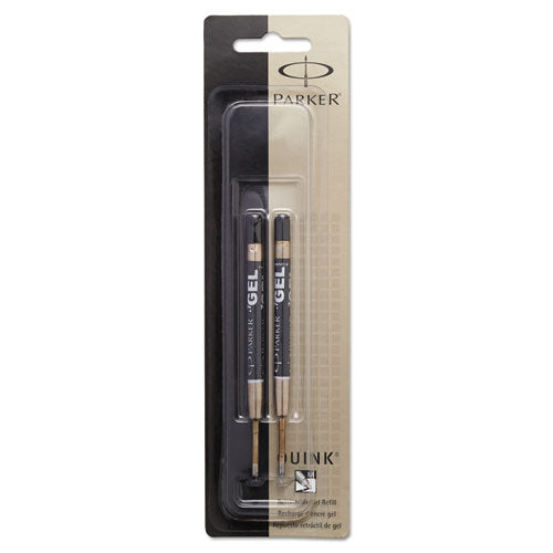 Refill for Parker Retractable Gel Ink Roller Ball Pens, Medium Conical Tip, Black Ink, 2/Pack-(PAR1950362)