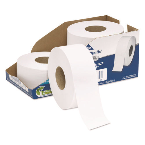 White Jumbo Bathroom Tissue, Septic Safe, 2-Ply, 3.5 x 1,000 ft, 4/Carton-(GPC2172114)