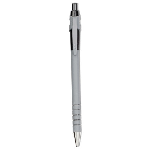 FlexGrip Ultra Ballpoint Pen, Retractable, Medium 1 mm, Black Ink, Black/Gray Barrel, Dozen-(PAP9530131)