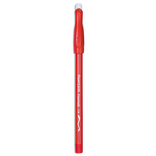 Eraser Mate Ballpoint Pen, Stick, Medium 1 mm, Red Ink, Red Barrel, Dozen-(PAP3920158)