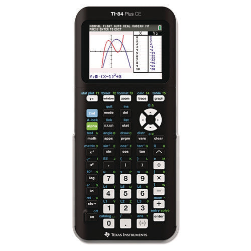 TI-84 Plus CE Programmable Color Graphing Calculator, 10-Digit LCD, Black-(TEXTI84PLUSCE)