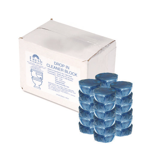 Drop-In Tank Non-Para Cleaner Block, Unscented, Blue, 24/Box-(FRS24DIF)