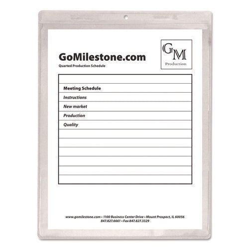 Clear Vinyl Shop Ticket Holders, Both Sides Clear, 50 Sheets, 9 x 12, 50/Box-(CLI80912)