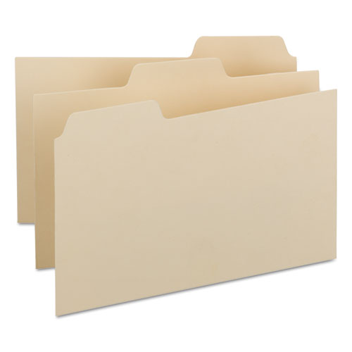 Manila Card Guides, 1/3-Cut Top Tab, Blank, 5 x 8, Manila, 100/Box-(SMD57030)