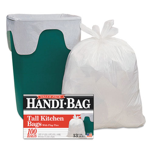 Super Value Pack, 13 gal, 0.6 mil, 23.75" x 28", White, 100/Box-(WBIHAB6FK100)