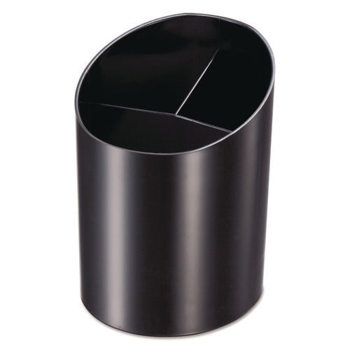 Recycled Big Pencil Cup, Plastic, 4.25 x 4.5 x 5.75, Black-(OIC26042)