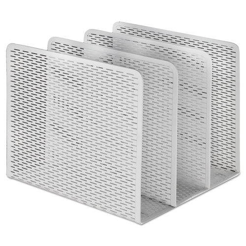 Urban Collection Punched Metal File Sorter, 3 Sections, Letter Size Files, 8" x 8" x 7.25", White-(AOPART20009WH)