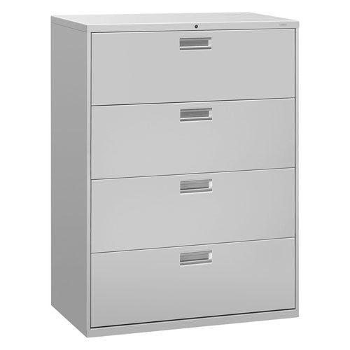 Brigade 600 Series Lateral File, 4 Legal/Letter-Size File Drawers, Light Gray, 42" x 18" x 52.5"-(HON694LQ)
