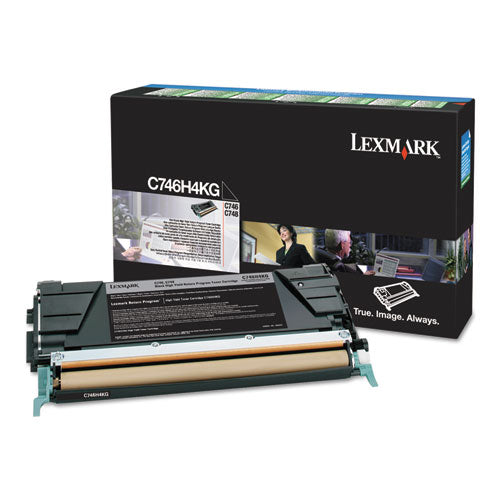 C746H4KG Return Program High-Yield Toner, 12,000 Page-Yield, Black, TAA Compliant-(LEXC746H4KG)