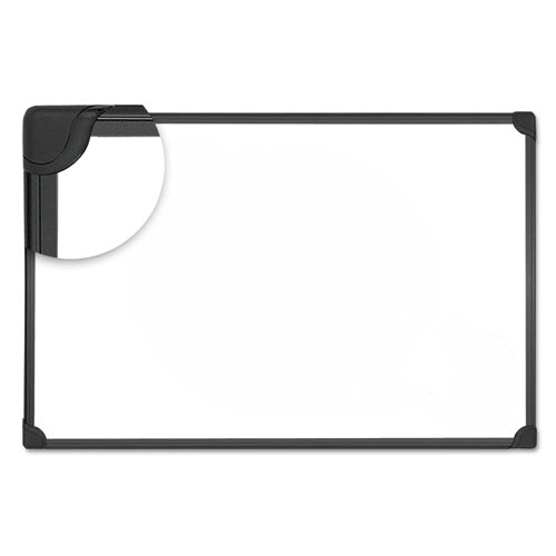 Design Series Deluxe Magnetic Steel Dry Erase Marker Board, 24 x 18, White Surface, Black Aluminum/Plastic Frame-(UNV43024)