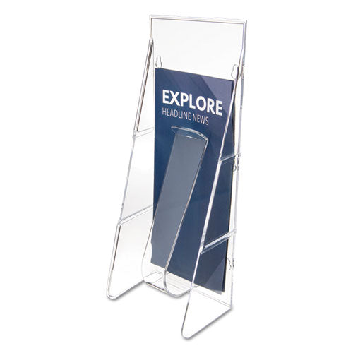 Stand-Tall Wall-Mount Literature Rack, Leaflet, 4.56w x 3.25d x 11.88h, Clear-(DEF55601)