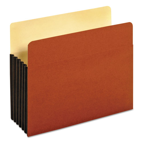 File Pocket with Tyvek, 5.25" Expansion, Letter Size, Redrope, 10/Box-(PFX63274)