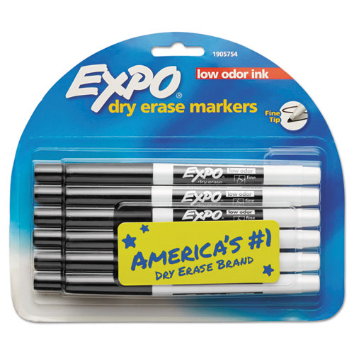 Low-Odor Dry-Erase Marker, Fine Bullet Tip, Black, Dozen-(SAN86001)