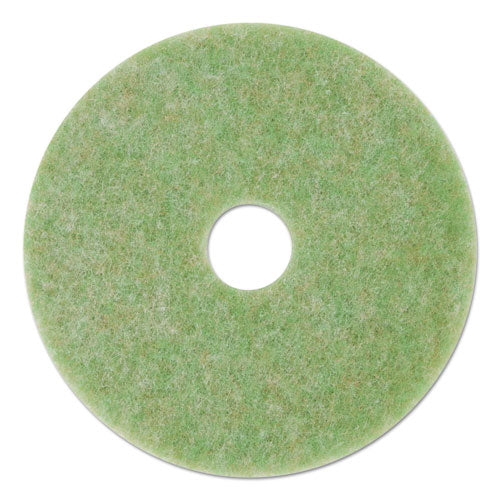 Low-Speed TopLine Autoscrubber Floor Pads 5000, 20" Diameter, Green/Amber, 5/Carton-(MMM18052)