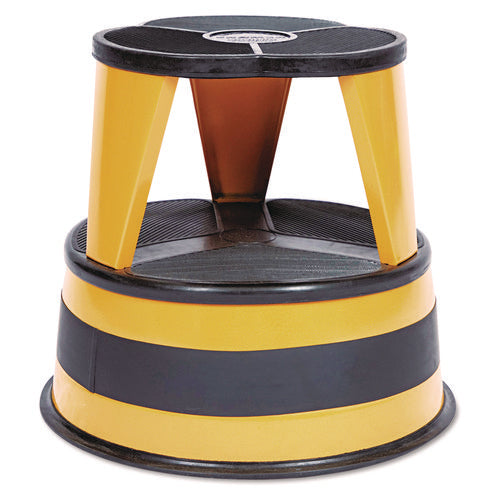 Kik-Step Steel Step Stool, 2-Step, 350 lb Capacity, 16" Diameter x 14.25"h, Orange-(CRA100130)