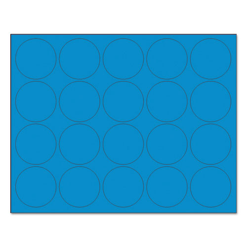 Interchangeable Magnetic Board Accessories, Circles, 0.75" Diameter, Blue, 20/Pack-(BVCFM1601)