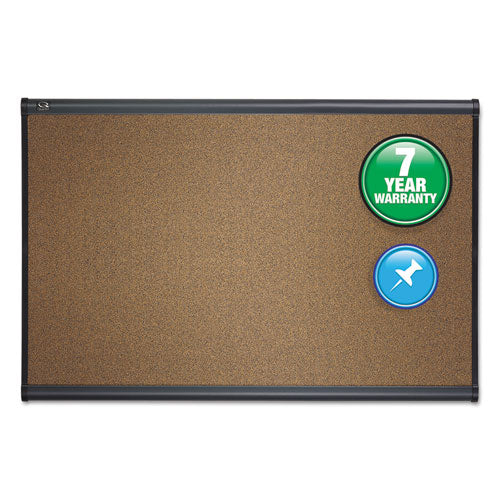 Prestige Bulletin Board, Brown Graphite-Blend Surface, 48 x 36, Graphite Gray Aluminum Frame-(QRTB244G)