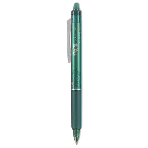 FriXion Clicker Erasable Gel Pen, Retractable, Fine 0.7 mm, Green Ink, Green Barrel, Dozen-(PIL31476)