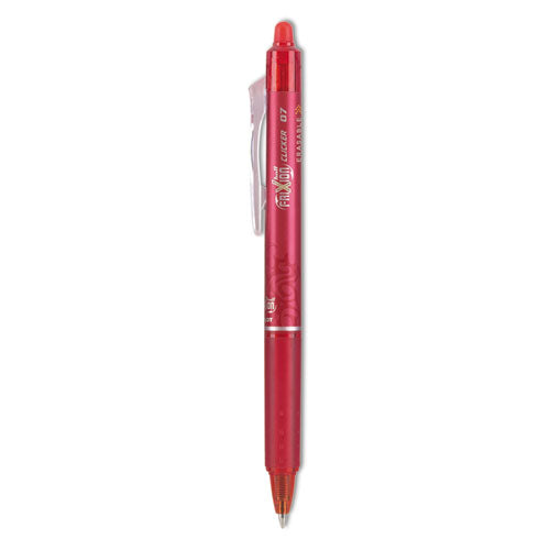 FriXion Clicker Erasable Gel Pen, Retractable, Fine 0.7 mm, Red Ink, Red Barrel-(PIL31452)