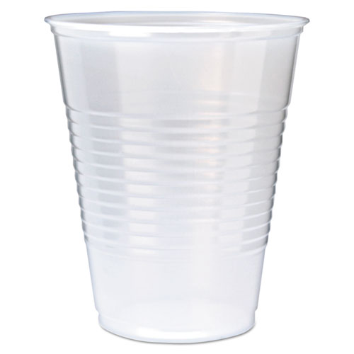 RK Ribbed Cold Drink Cups, 12 oz, Translucent, 50/Sleeve, 20 Sleeves/Carton-(FABRK12)