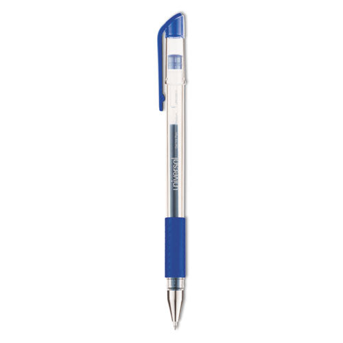 Comfort Grip Gel Pen, Stick, Medium 0.7 mm, Blue Ink, Clear Barrel, Dozen-(UNV39511)