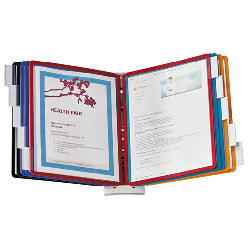 Sherpa Wall-Mount Reference System, 10 Gray Panels, Letter, Assorted Borders-(DBL554100)