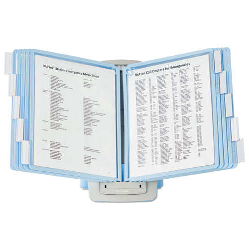 SHERPA Style Desk-Mount Reference System, 10 Panel, 20 Sheet Capacity, Blue/Gray-(DBL594406)