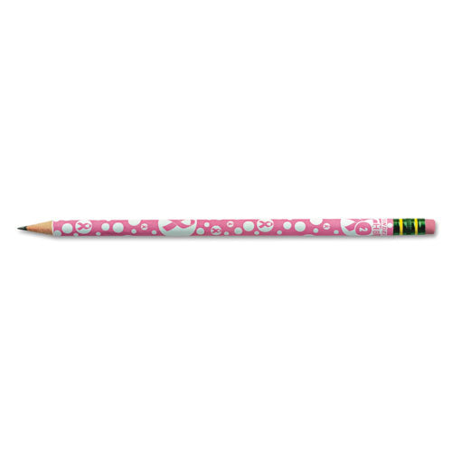 Breast Cancer Awareness Woodcase Pencil, HB (#2), Black Lead, Pink Barrel, Dozen-(DIX13960)