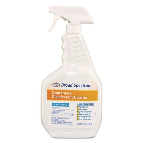Broad Spectrum Quaternary Disinfectant Cleaner, 32 oz Spray Bottle-(CLO30649EA)