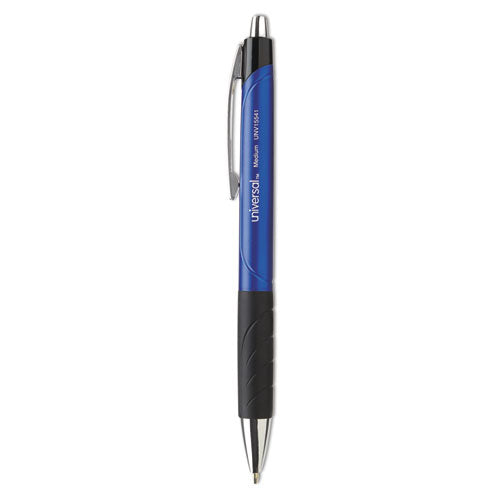 Comfort Grip Ballpoint Pen, Retractable, Medium 1 mm, Blue Ink, Blue Barrel, Dozen-(UNV15541)