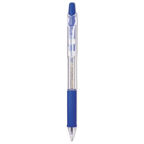 R.S.V.P. RT Ballpoint Pen, Retractable, Medium 1 mm, Blue Ink, Clear Barrel, Dozen-(PENBK93C)
