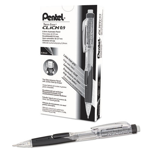 Twist-Erase CLICK Mechanical Pencil, 0.9 mm, HB (#2.5), Black Lead, Black Barrel-(PENPD279TA)