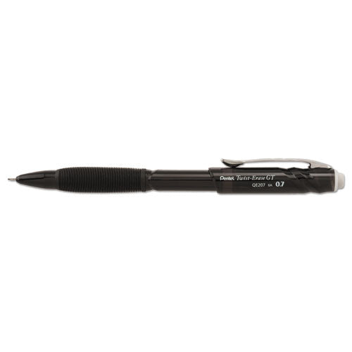 Twist-Erase GT Pencils, 0.7 mm, HB (#2.5), Black Lead, Black Barrel-(PENQE207A)