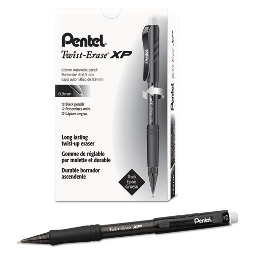Twist-Erase EXPRESS Mechanical Pencil, 0.9 mm, HB (#2.5), Black Lead, Black Barrel, Dozen-(PENQE419A)