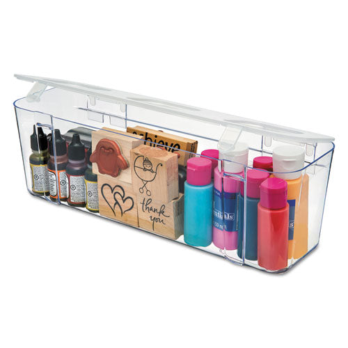 Stackable Caddy Organizer, Large, Plastic, 13.24 x 4 x 4.38, White-(DEF29301CR)