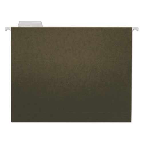 Hanging File Folders, Letter Size, 1/5-Cut Tabs, Standard Green, 25/Box-(UNV14115)