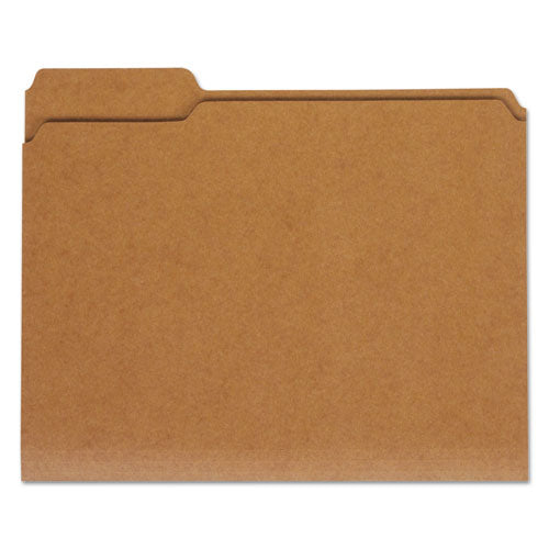 Reinforced Kraft Top Tab File Folders, 1/3-Cut Tabs: Assorted, Letter Size, 0.75" Expansion, Brown, 100/Box-(UNV16133)