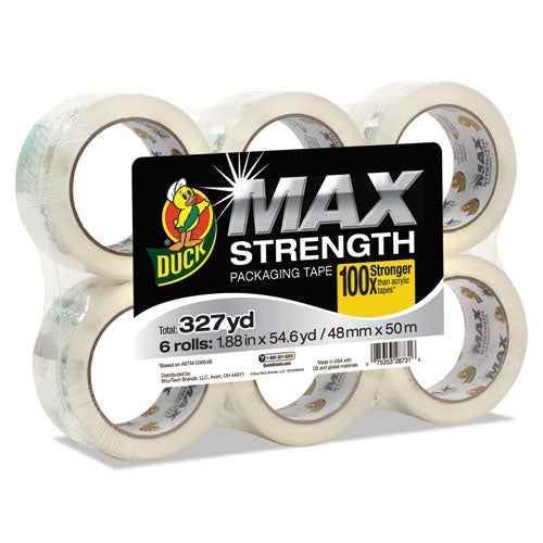 MAX Packaging Tape, 3" Core, 1.88" x 54.6 yds, Crystal Clear, 6/Pack-(DUC241513)