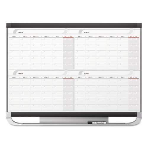Prestige 2 Magnetic Total Erase Four-Month Calendar, 48 x 36, White Surface, Graphite Fiberboard/Plastic Frame-(QRT4MCP43P2)