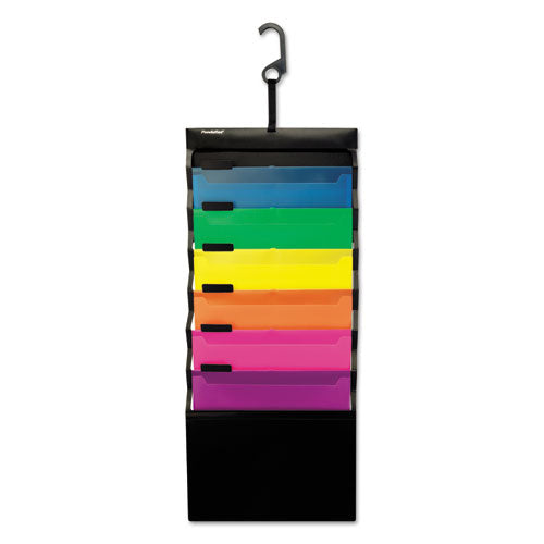 Desk Free Hanging Organizer With Case, 1" Expansion, 6 Sections, Buckle Closure, Letter Size, Black-(PFX52891)
