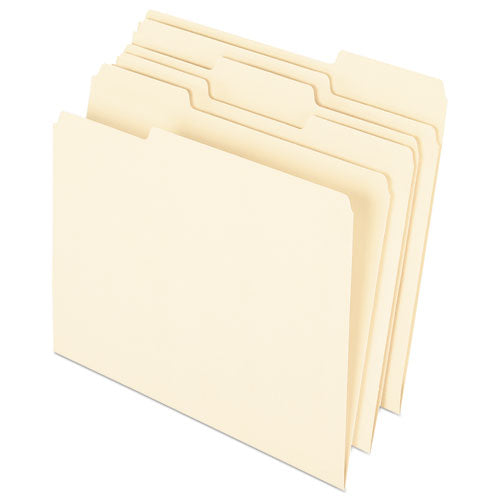 Earthwise by Pendaflex 100% Recycled Manila File Folder, 1/3-Cut Tabs: Assorted, Letter, 0.75" Expansion, Manila, 100/Box-(PFX74520)