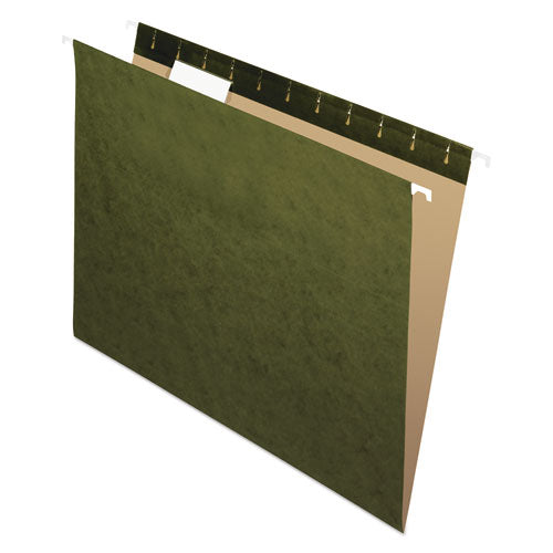 Hanging File Folders, Letter Size, 1/5-Cut Tabs, Standard Green, 25/Box-(OFF82021)